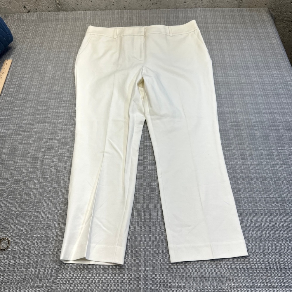 New Ann Taylor Factory Signature Straight Ankle Length Pants‎ 14 White Coastal